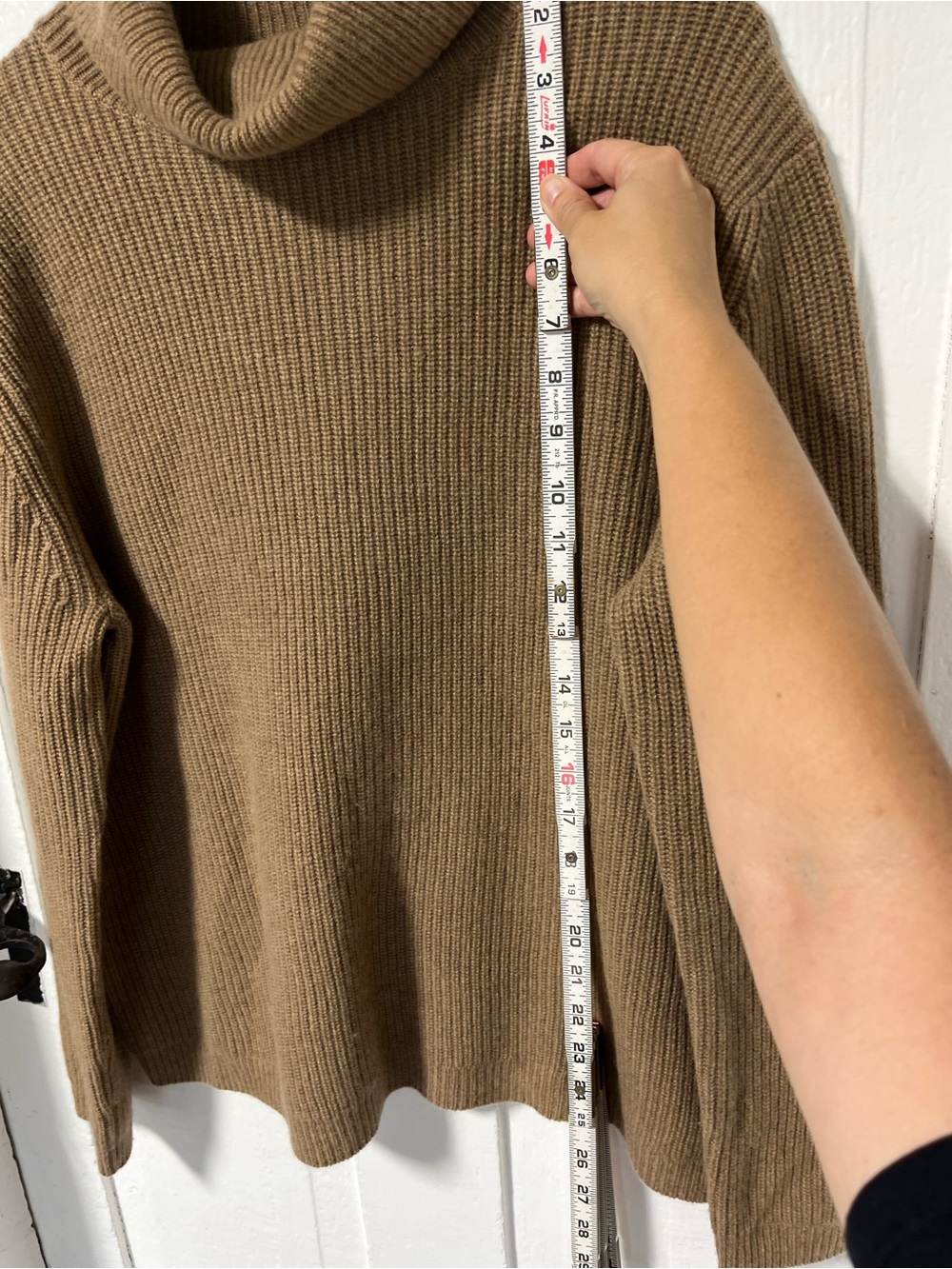 Quince Mongolian 100% Cashmere Fisherman Turtleneck Sweater in Teak Brown Size M - Picture 7 of 7